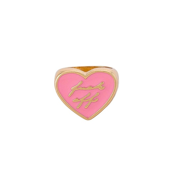 8 Other Reasons Jewelry - Pink Heart Ring with Gold Accents